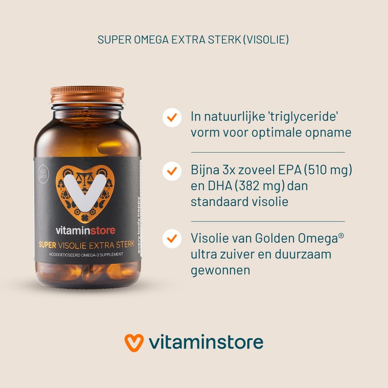 Vitaminstore Super Omega Extra Sterk (visolie) Vitaminstore Super Omega Extra Sterk (visolie) afbeelding