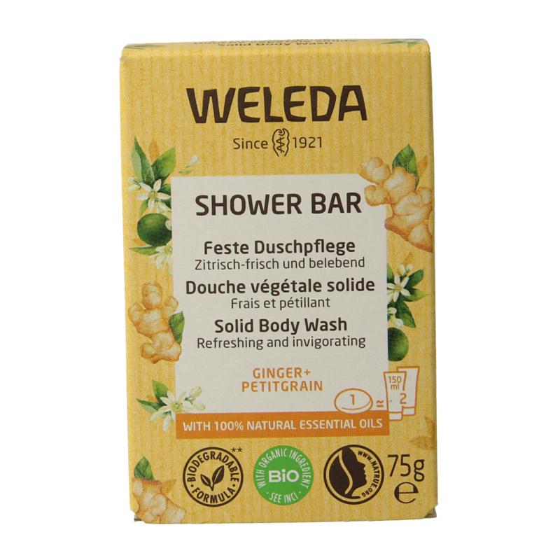 Weleda natuurcosmetica Shower Bar Ginger + Petitgrain Weleda natuurcosmetica Shower Bar Ginger + Petitgrain afbeelding