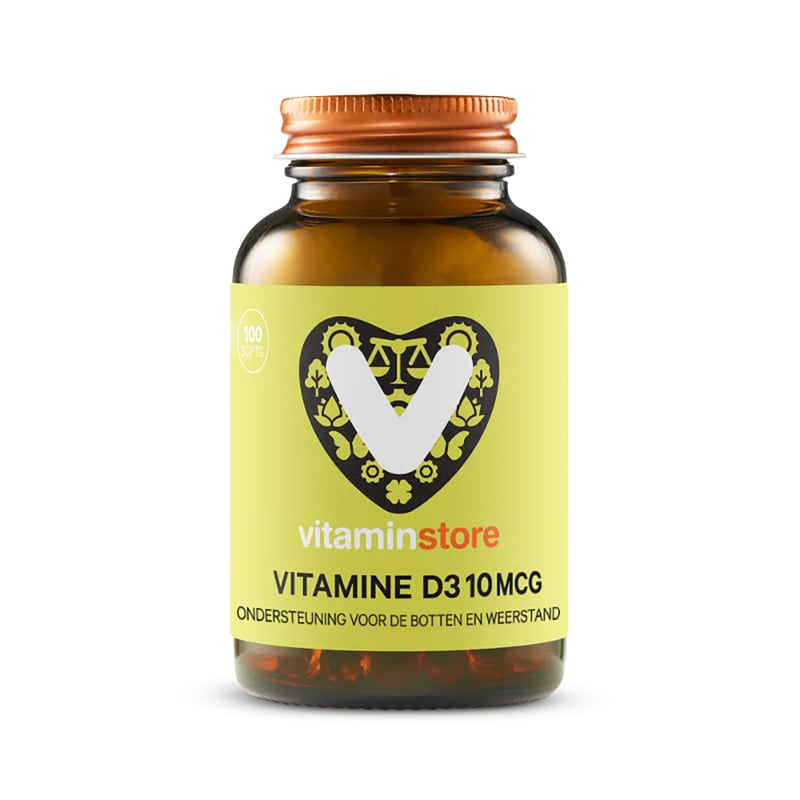 Vitaminstore Vitamine D3 10mcg Vitaminstore Vitamine D3 10mcg afbeelding