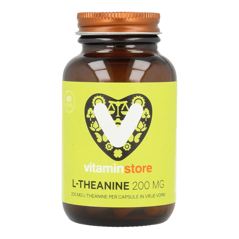 Vitaminstore L-theanine 200 mg Vitaminstore L-theanine 200 mg afbeelding