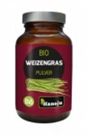 Hanoju Bio tarwegraspoeder glas flacon Nieuw Zeeland afbeelding