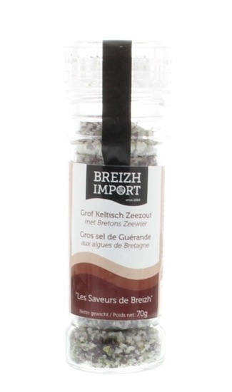 Breizh Import Grof keltisch zeezout zeewier gedroogd strooimolen afbeelding