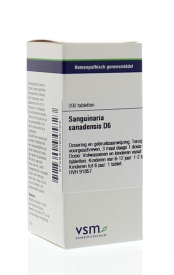 VSM Sanguinaria canadensis D6 afbeelding