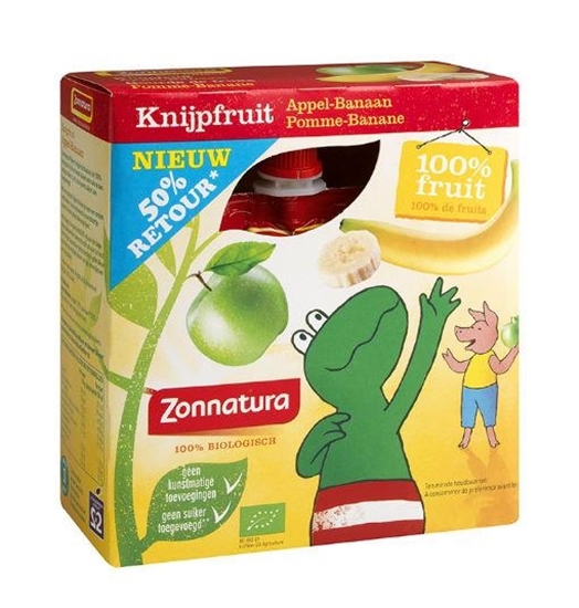 Zonnatura Knijpfruit appel/banaan kikker 85 gram afbeelding