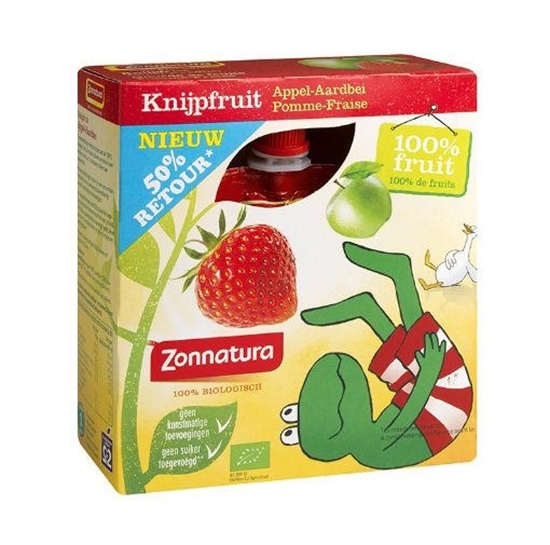 Zonnatura Knijpfruit appel/aardbei kikker 85 gram afbeelding