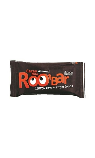 Roo Bar Cacao nibs & almond 100% afbeelding