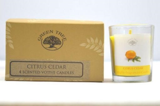 Green Tree Geurkaars citrus cedar votives afbeelding
