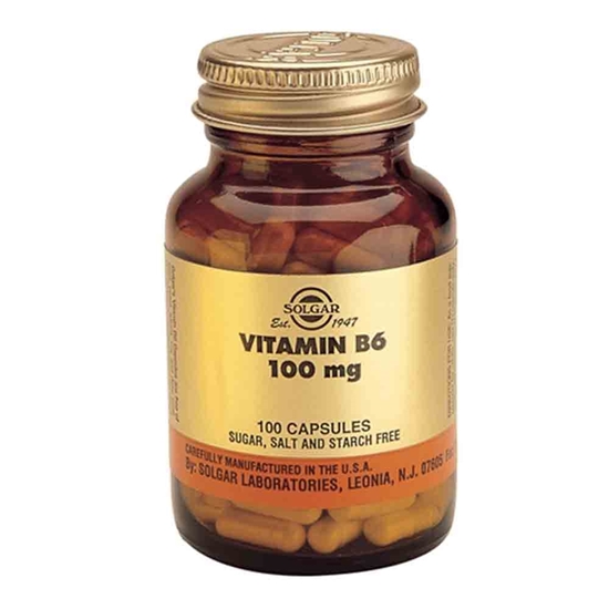 Solgar Vitamins Vitamin B-6 100 mg (pyridoxine, B6) afbeelding