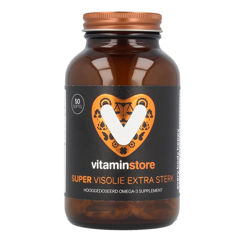 Vitaminstore Super visolie extra sterk omega 3 Vitaminstore Super visolie extra sterk omega 3 afbeelding